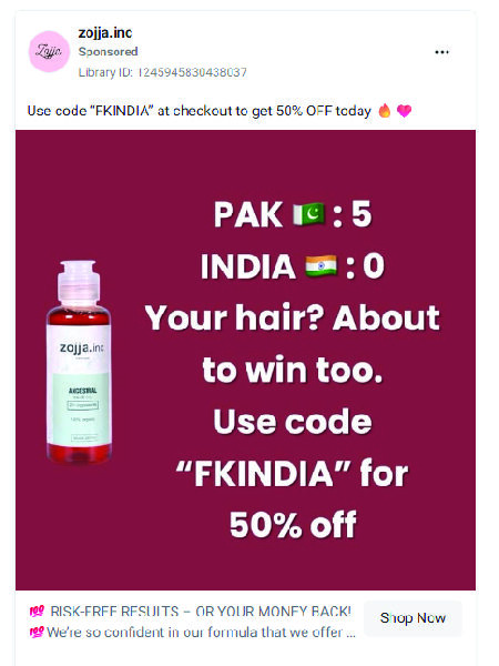 Zojja and Kleen offers 50% usinf promo code, "FIndia" - Madzine